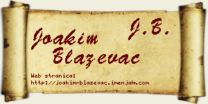 Joakim Blaževac vizit kartica
